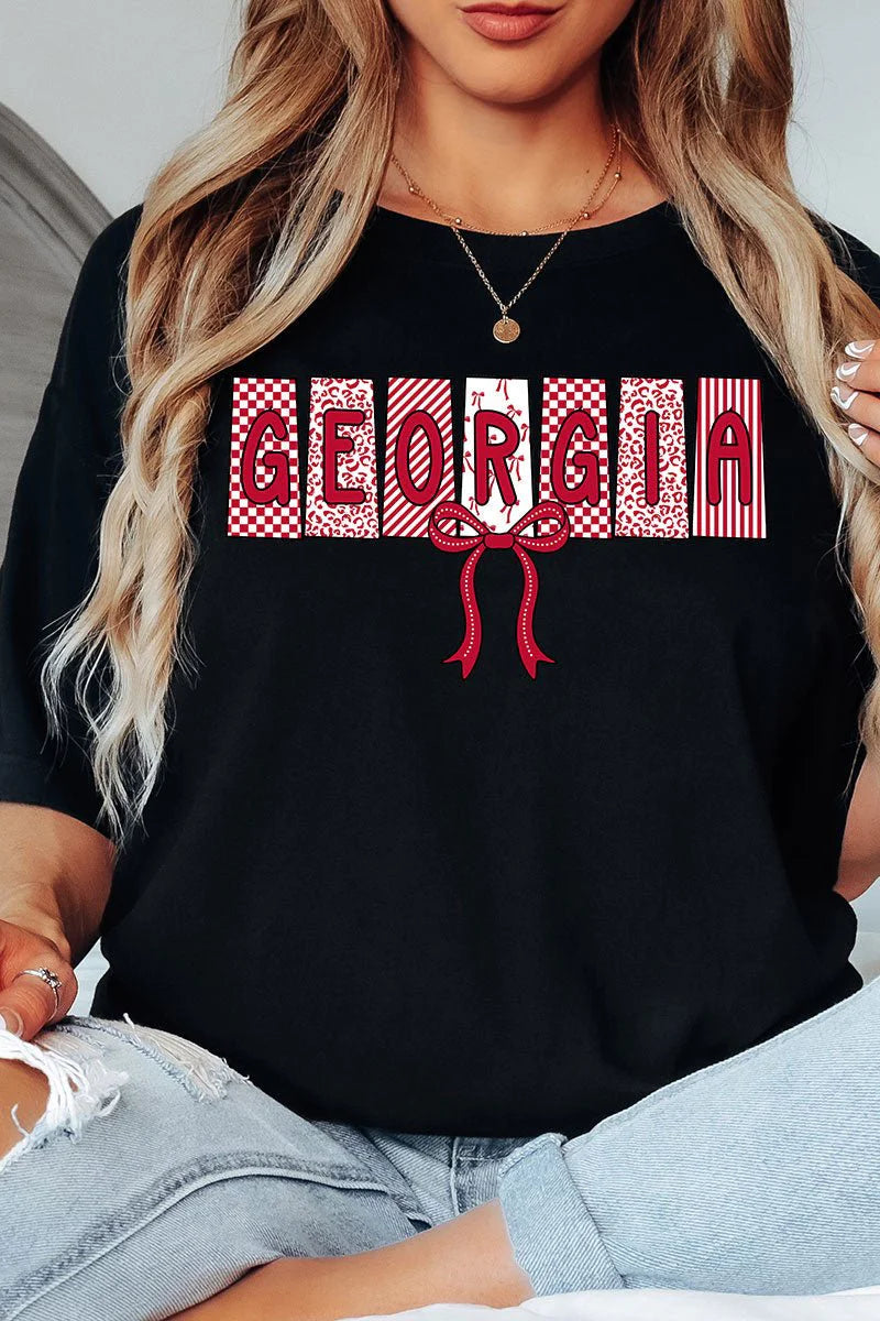 Womens Doodle Georgia Coquette Black Comfort Colors Tee
