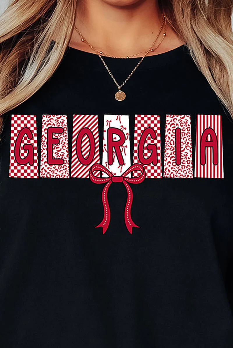 Womens Doodle Georgia Coquette Black Comfort Colors Tee