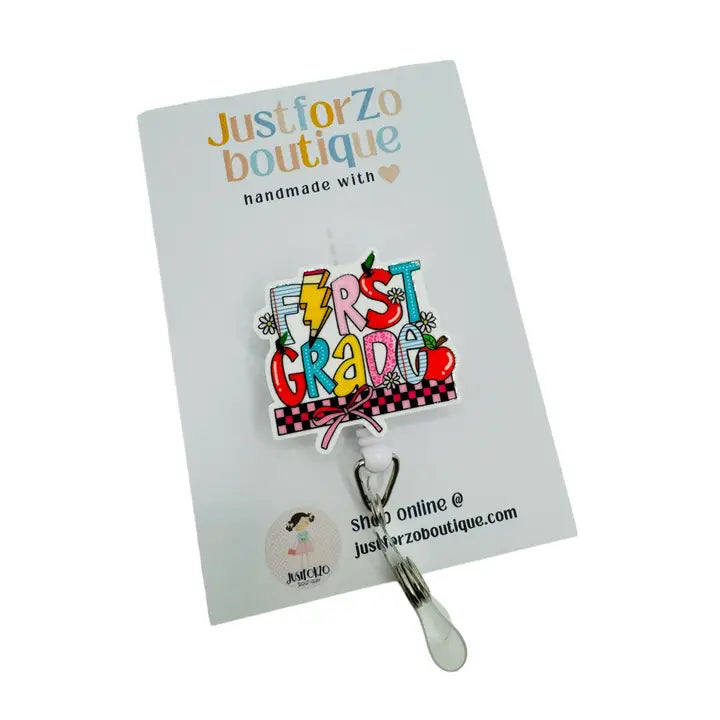 First Grade Colorful Badge Reel