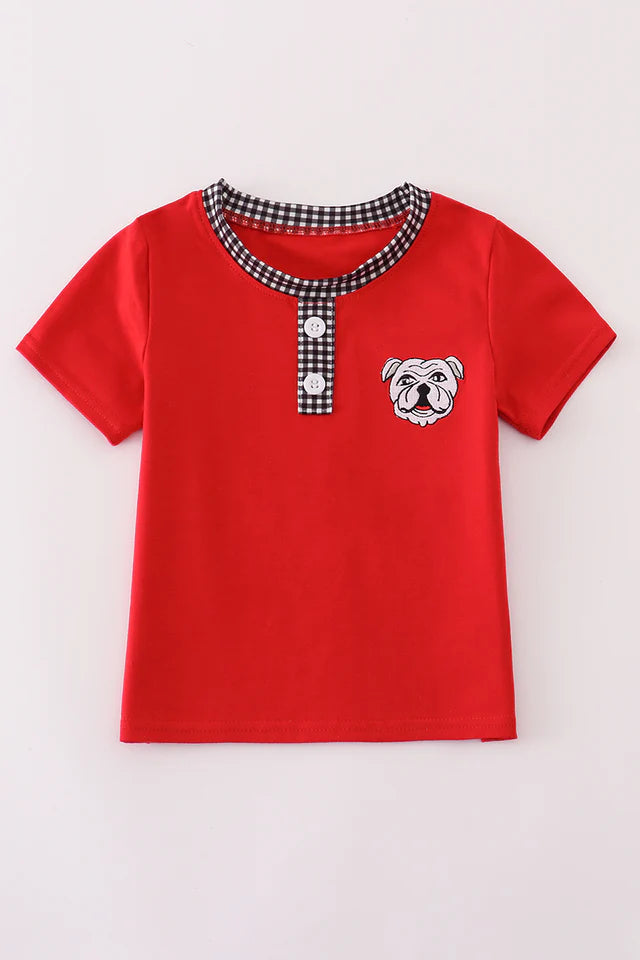 Boys Georgia Bulldog Embroidery Top