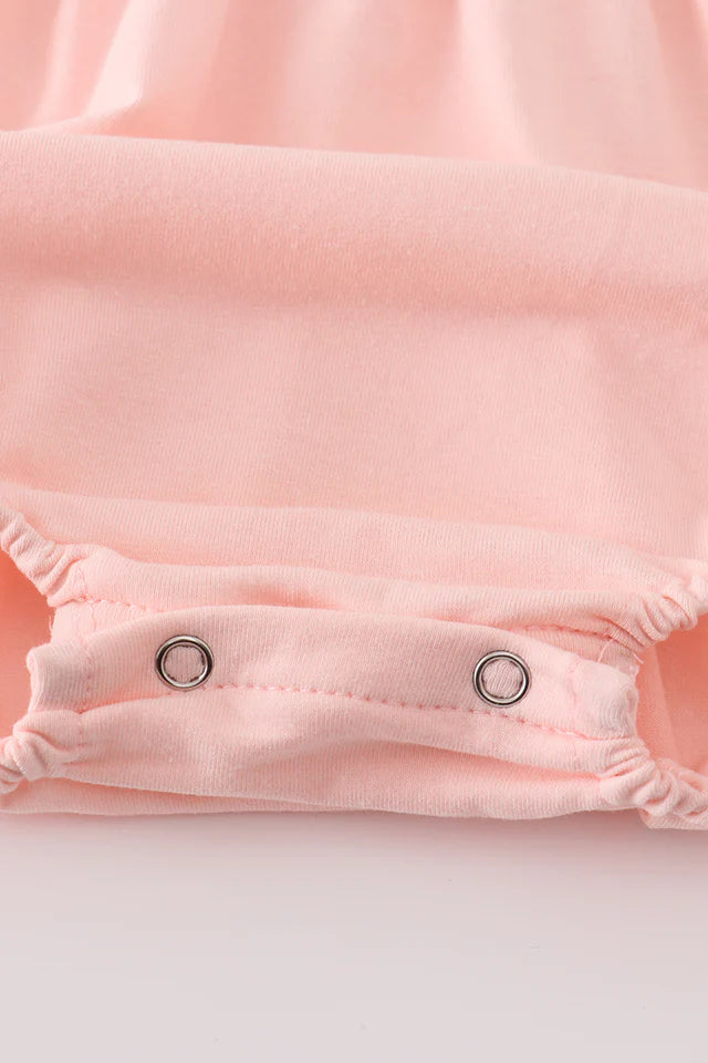 Girls Pumpkin Pink Embroidery Bubble