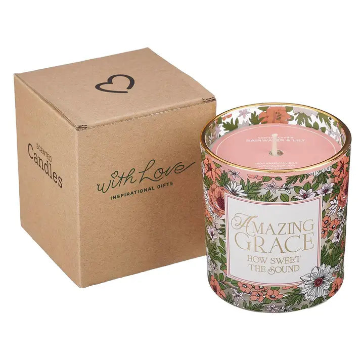 Glass Candle Amazing Grace