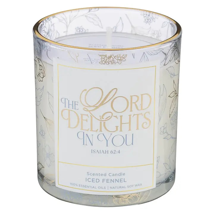 Glass Candle the Lord Delights in You Isa. 62:4