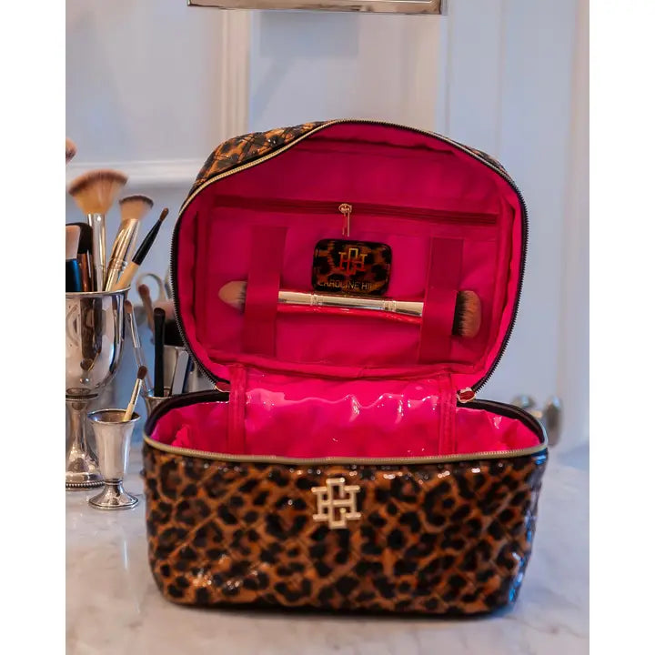 Caroline Hill Hampton Train Case Spotted Patent