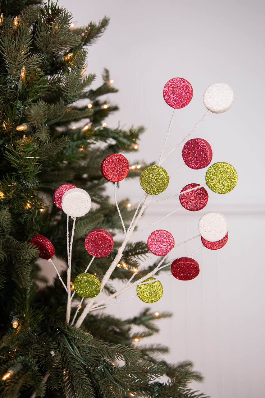 31” Candy Disc Spray: Red, Green, & White