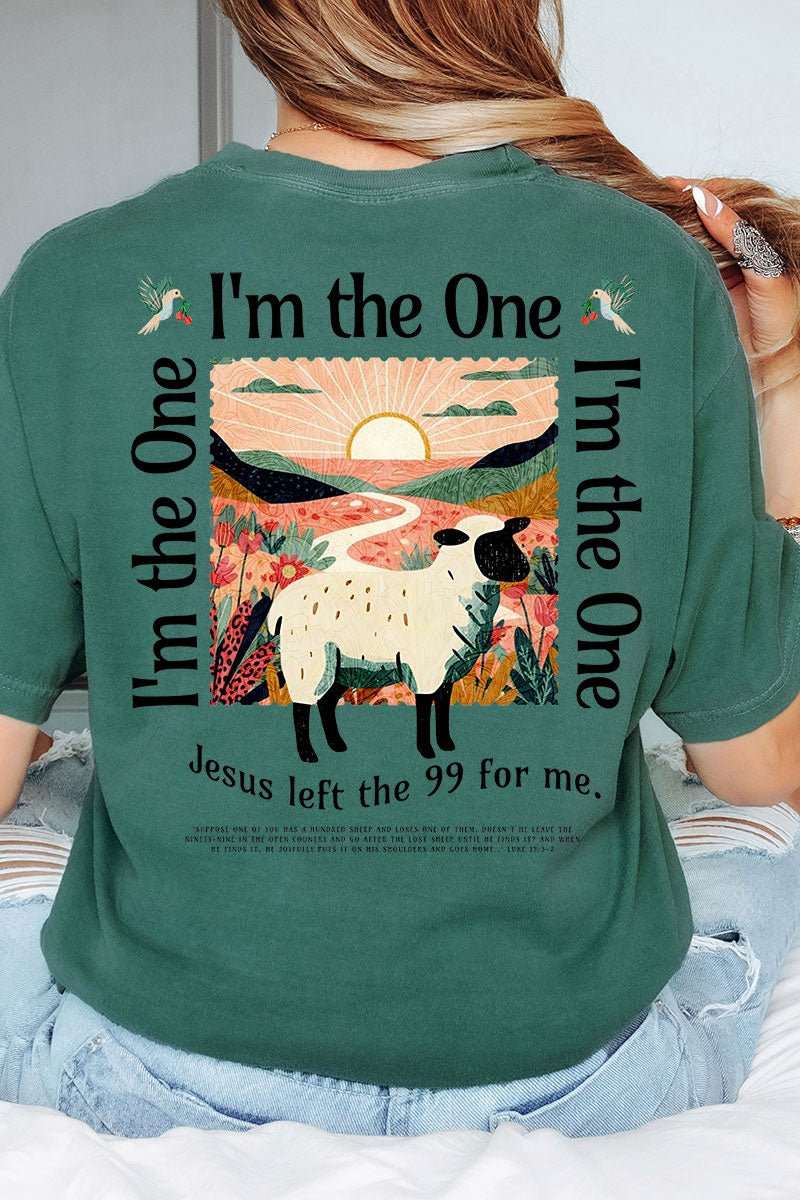 Womens I'm The One Front & Back Emerald Comfort Colors Tee
