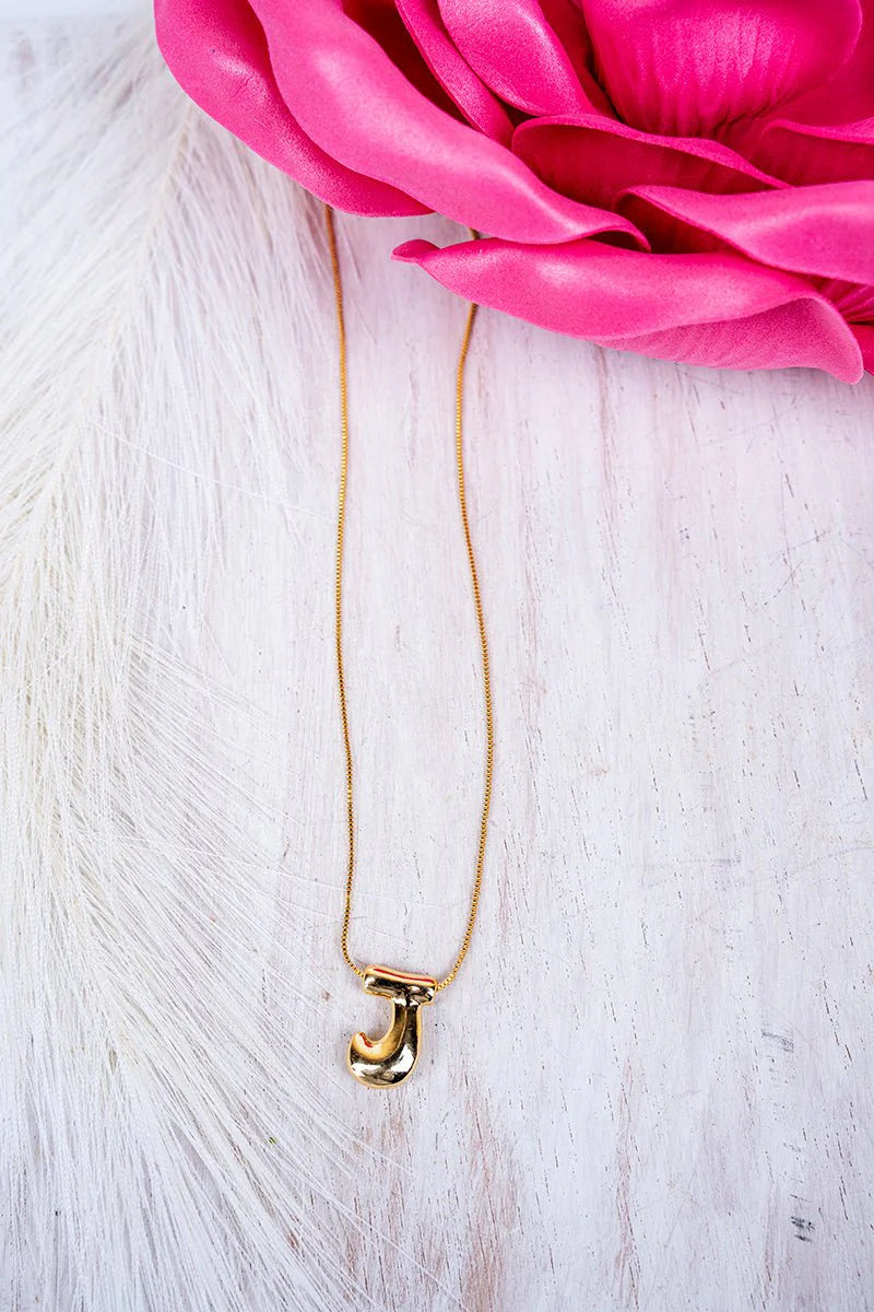 Crystal Avenue Goldtone Bubble Initial 'J' Necklace
