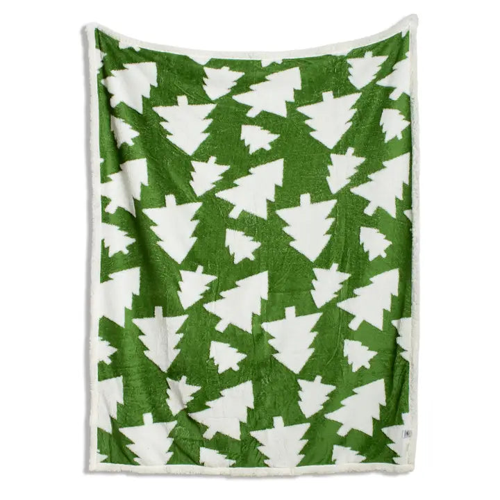 The Royal Standard Jolly Tree Throw Green/White 50x60