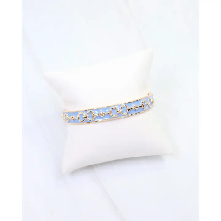 Caroline Hill Kaylene Horsebit Cuff Bracelet Blue