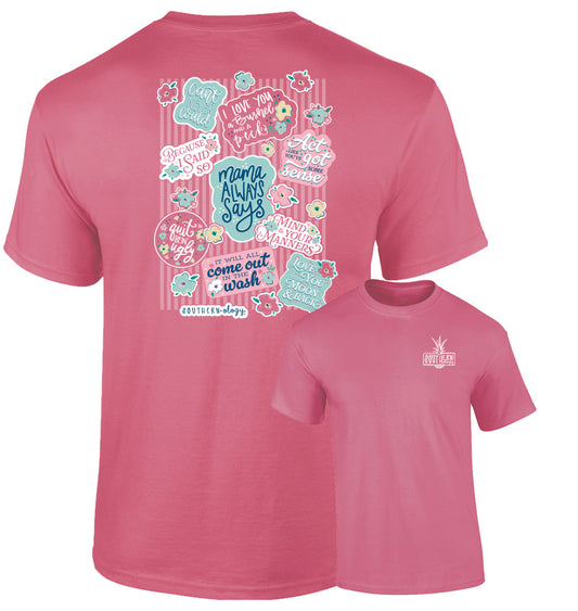 Southernology Mama Says Decals Comfort Color Crunchberry T-Shirt