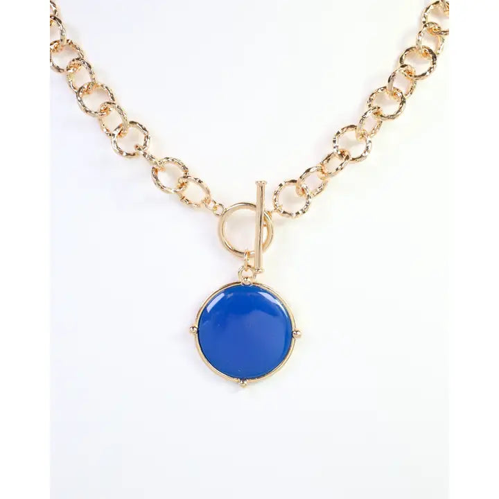 Caroline Hill Mckinley Pendant Toggle Necklace Blue