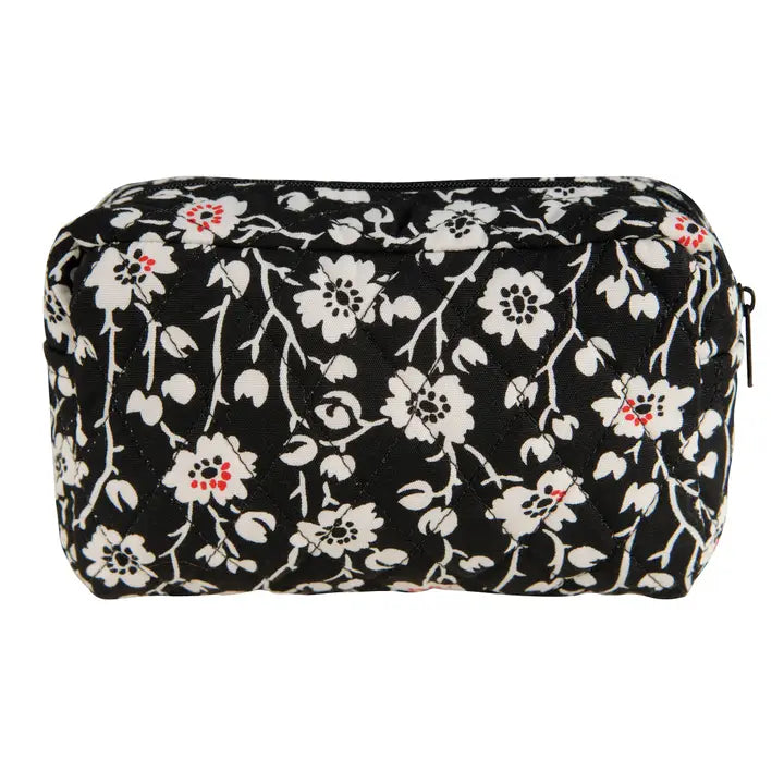 Newport Black Floral Makeup Bag