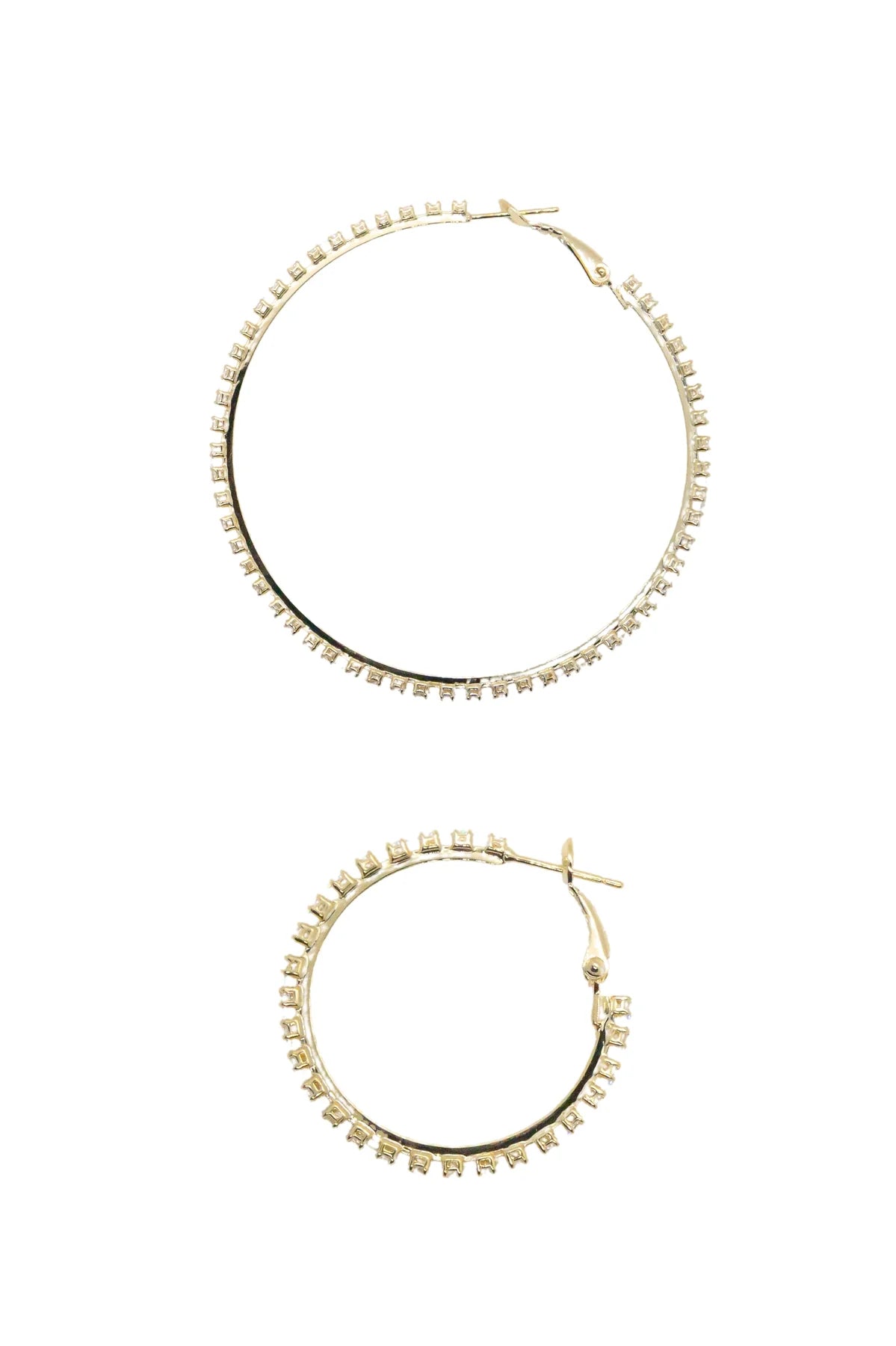 Large Golden & Crystal Glow Hoops Gold