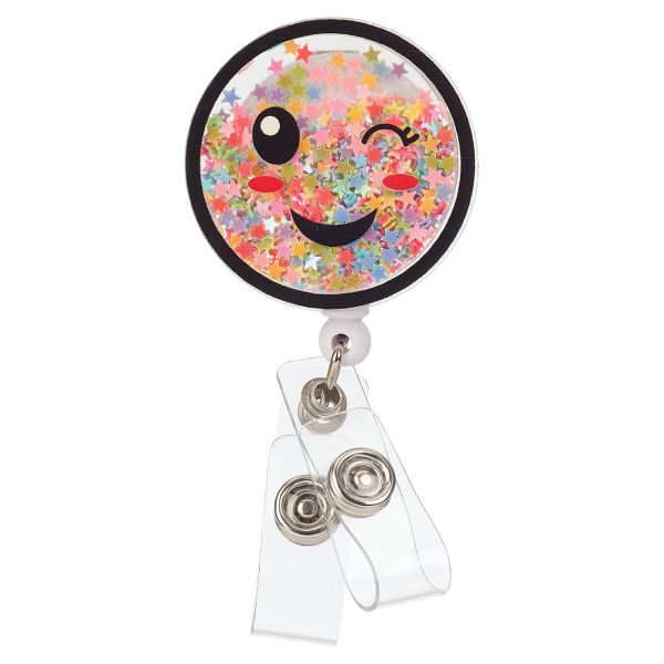 Shaker Reels Smiley Face Badge Reel