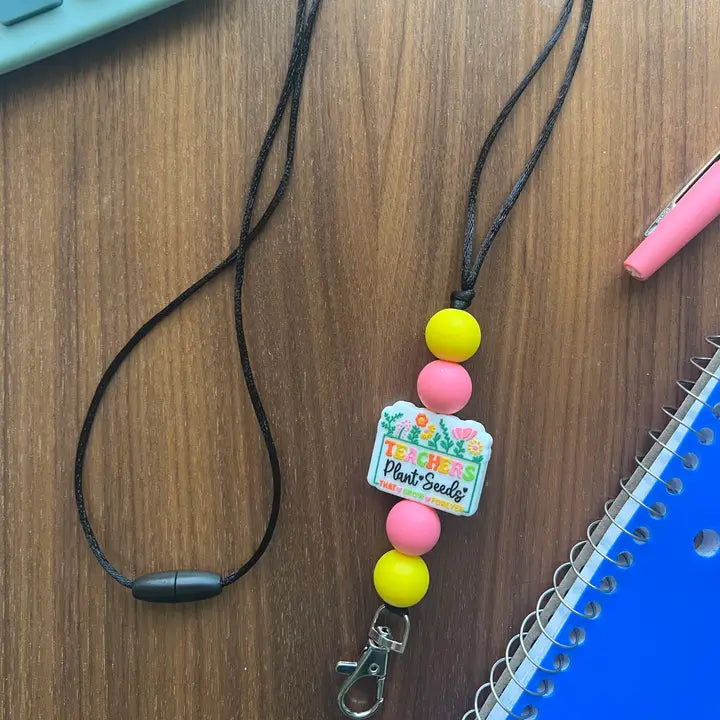Silicone Teachers Plant Seeds Lanyard-20”L W/Breakaway Clasp