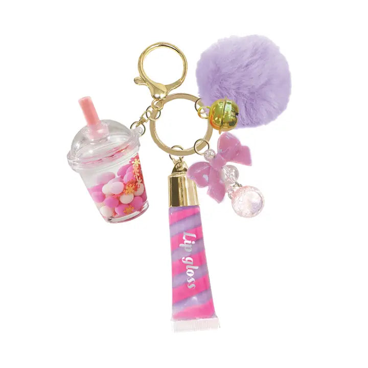 Trendy Lip Gloss with Keychain, Boba
