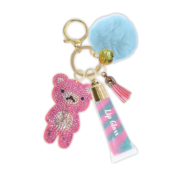 Trendy Lip Gloss with Keychain, Gummy Bear