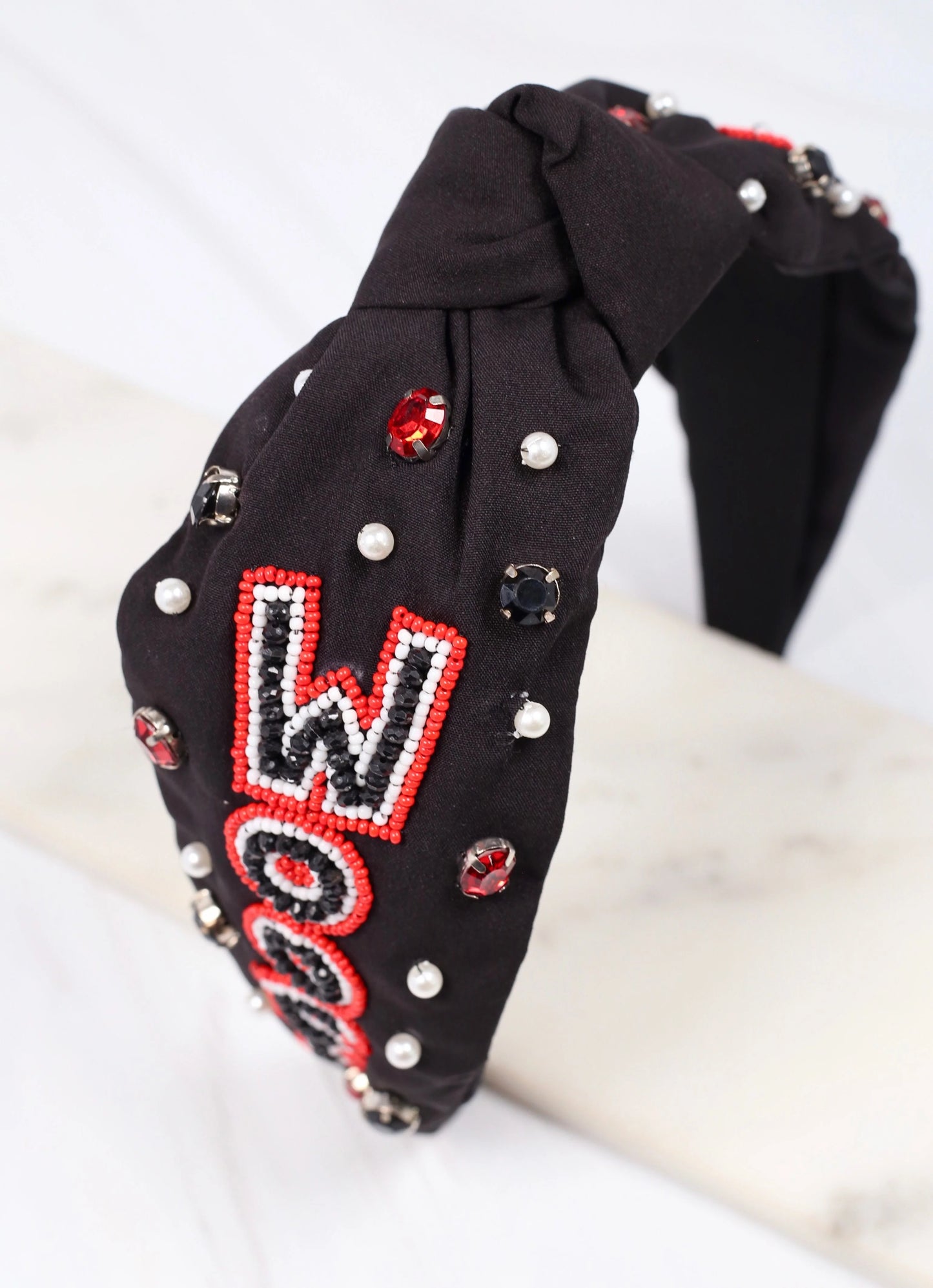 Woof Embellished Headband Black