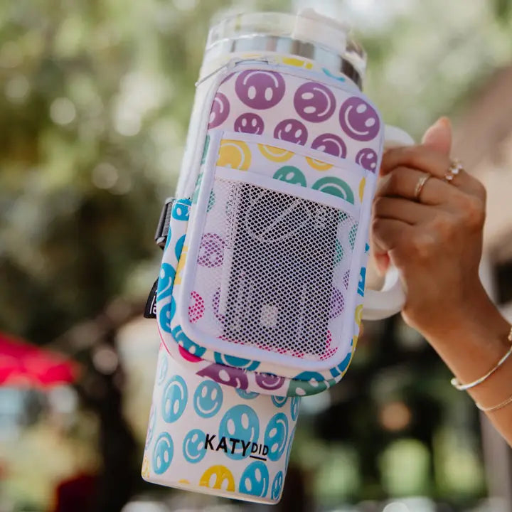 Katydid Pastel Happy Face Tumbler Zipper Pouch