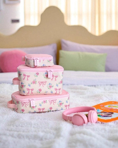 Itzy Ritzy Ribbons + Roses Pack Like A Boss Packing Cubes