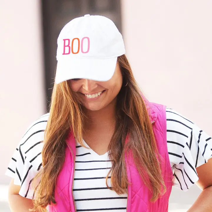 Viv & Lou Multicolor Boo White Cap