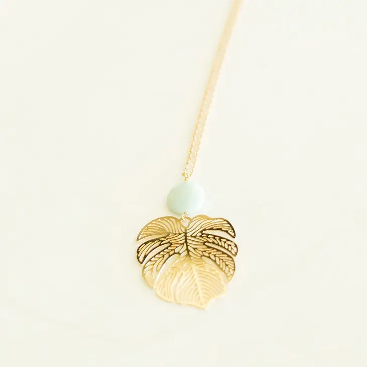 Viv & Lou Aqua Palm Bay Necklace
