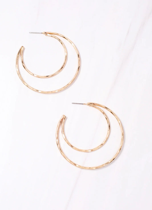 Caroline Hill Worn Gold Quentin Open Hoop Earrings