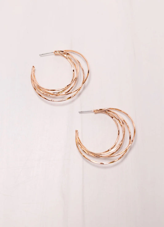 Caroline Hill Gold Beechwood Hoop Earrings