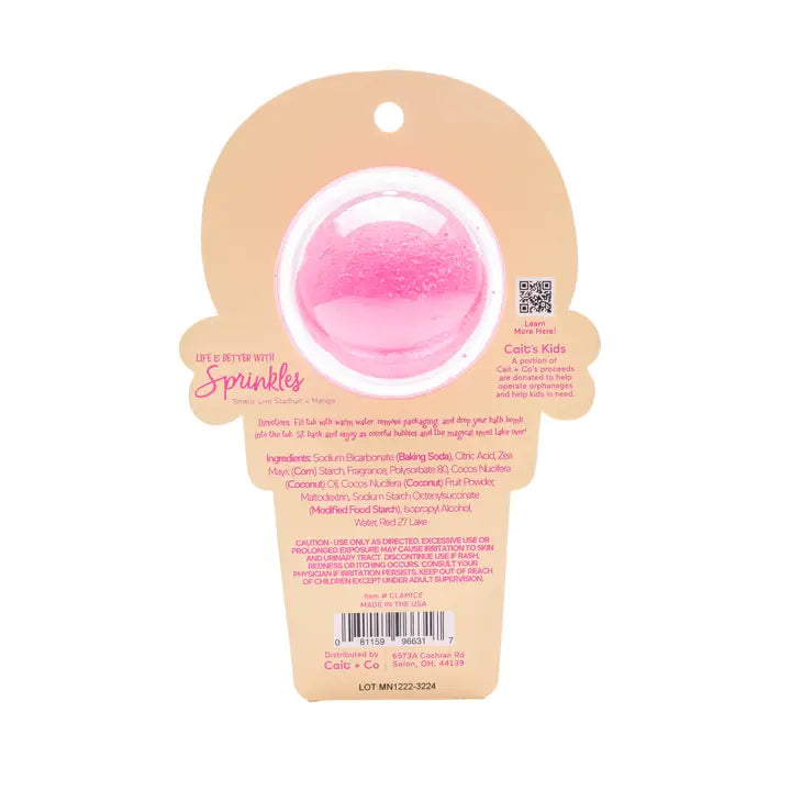 Life Is Better with Sprinkles Ice Cream Clamshell Bath Bomb