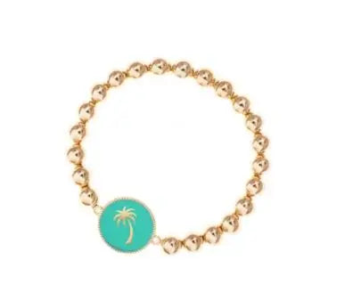 Viv & Lou Tropi-Cool Mint Palm Tree Bracelet