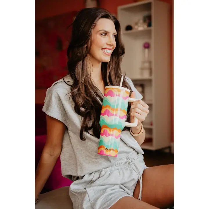 Katydid Yellow Neon Abstract Colors Tumbler