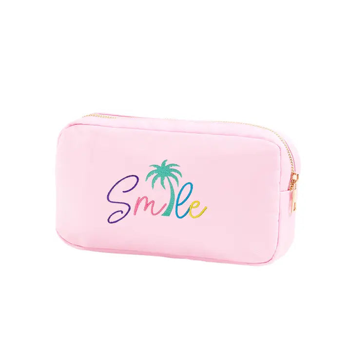 Viv & Lou Palm Tree Smile Pink Logan Accessory Bag