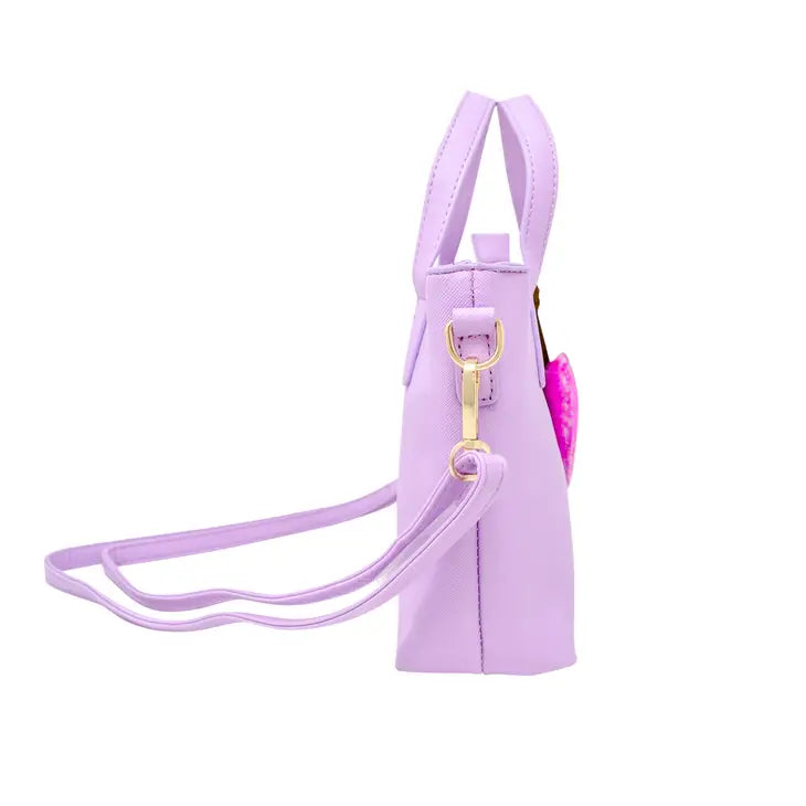 Purple Leather Tote Bag