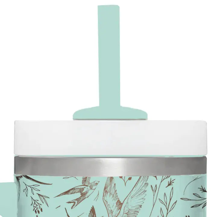 Kerusso 30 oz Stainless Steel Mug with Straw Sings My Soul Mint