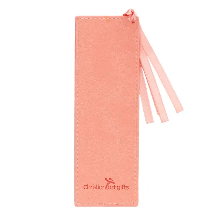 Bookmark Faux Leather Coral All Things Rom. 8:28