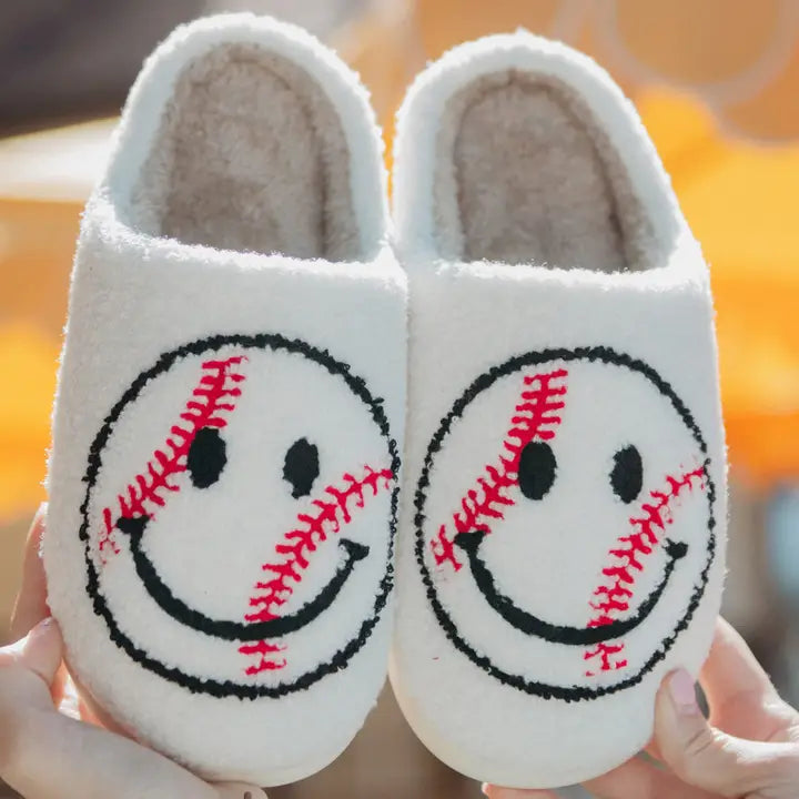 Katydid Baseball Happy Face House Slippers