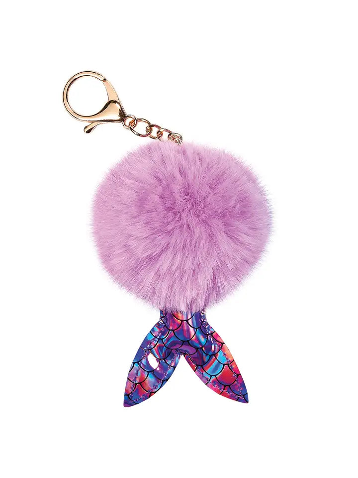 Purple Mermaid Pom-Pom Clip