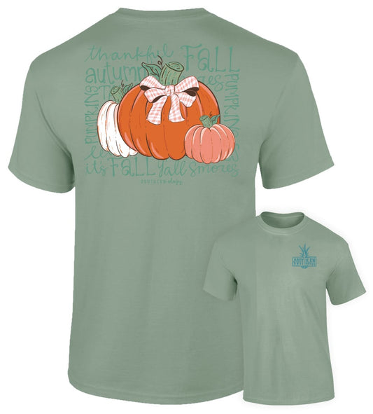 Southernology Happy Fall Pumpkin Bow Bay T-Shirt