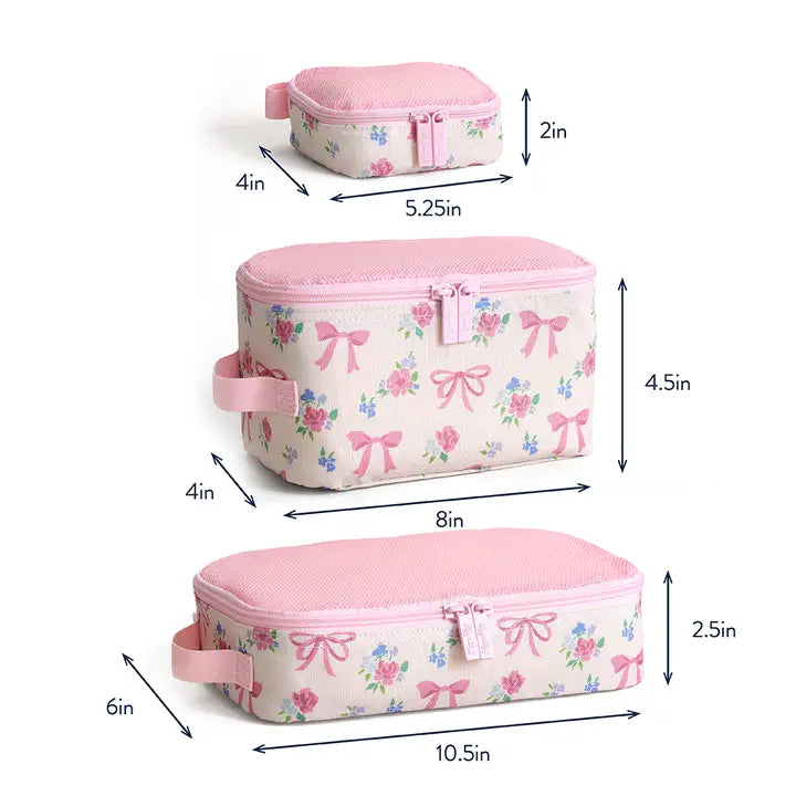 Itzy Ritzy Ribbons + Roses Pack Like A Boss Packing Cubes