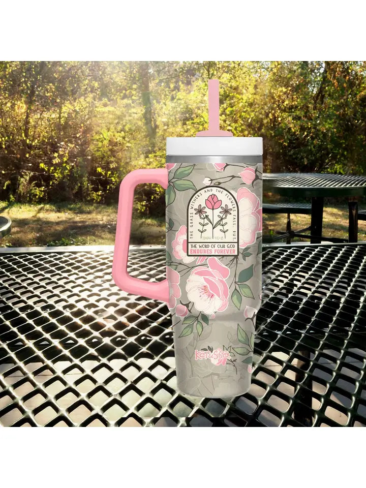 Kerusso 30 oz Stainless Steel Mug with Straw Endures Forever