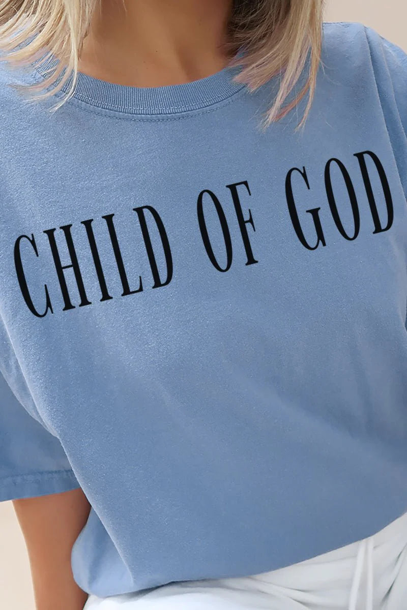Womens Child Of God Washed Denim Comfort Colors Tee