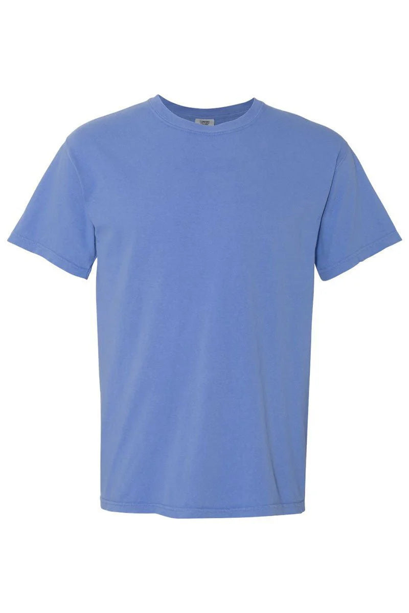 Womens Floral Bubble Mama Mystic Blue Comfort Color Tee
