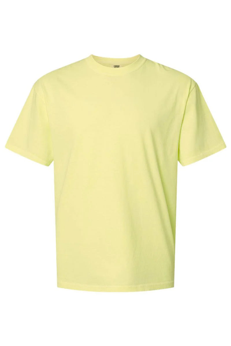 Womens Stacked Pastel Mama Neon Lemon Comfort Color Tee
