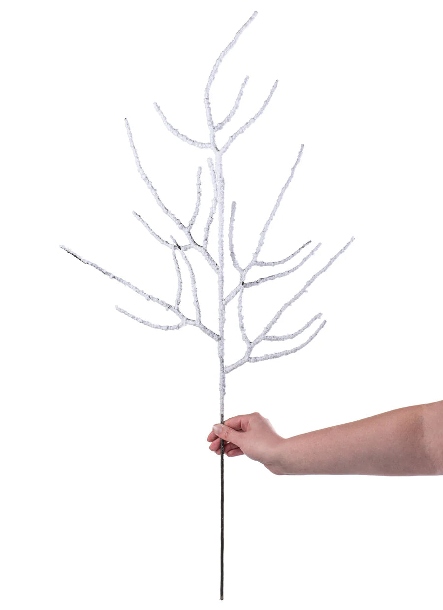 36" Snow Twig Spray