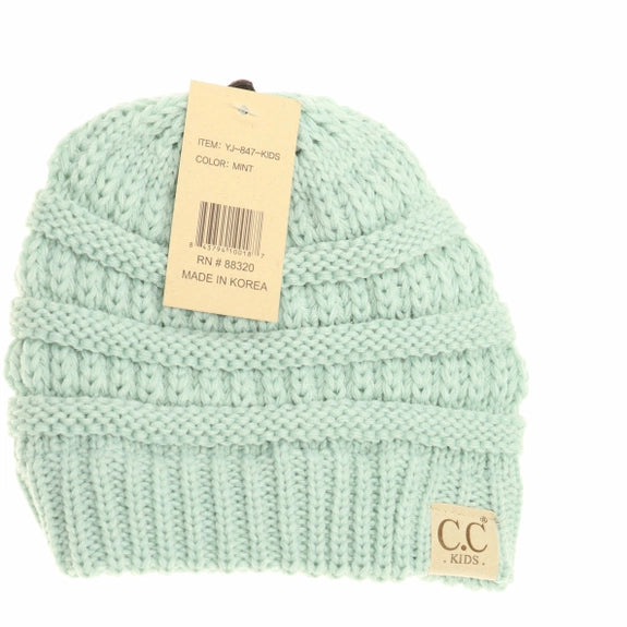 Kids Solid C.C Beanie Mint