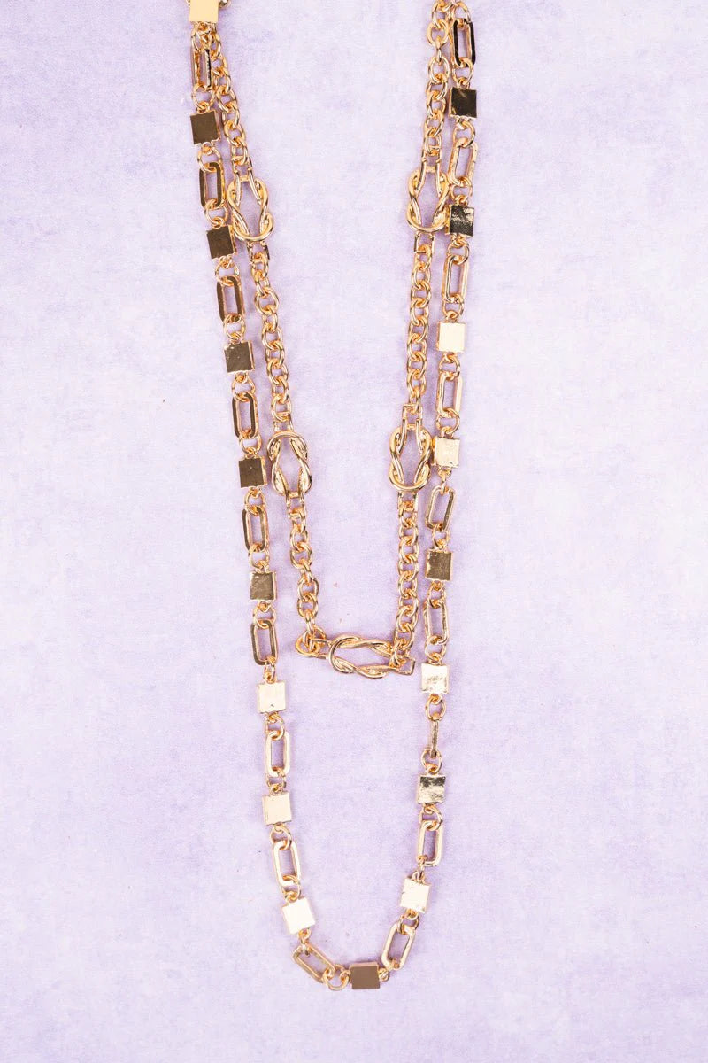 Always Put Together Goldtone Double Chain Necklace Set