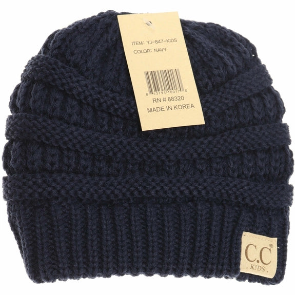 Kids Solid C.C Beanie Navy