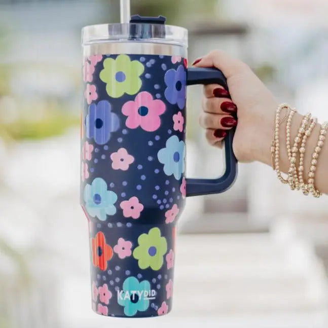 Katydid Navy Daisy Tumbler
