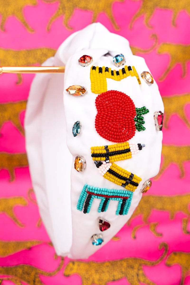 Viola Love School White Knotted Headband