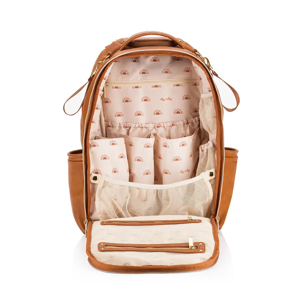 Itzy Ritzy Cognac Boss Plus Backpack Diaper bag